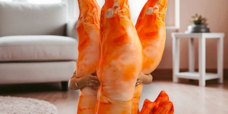 หมอนกุ้งนึ่งยักษ์ขนาด 1.5 เมตร - รับผลิตหมอนอิงพิมพ์ลาย | หมอนอิง.com