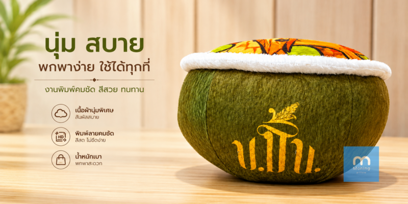 รับสั่งทำหมอนพรีเมี่ยม ไดคัททรงพิเศษ สกรีนลายตามแบบ | ของพรีเมี่ยมองค์กร ของแจกลูกค้า 1 หมอนอิง-หมอนพรีเมี่ยมทรงพิเศษ-ตัวอย่างงาน